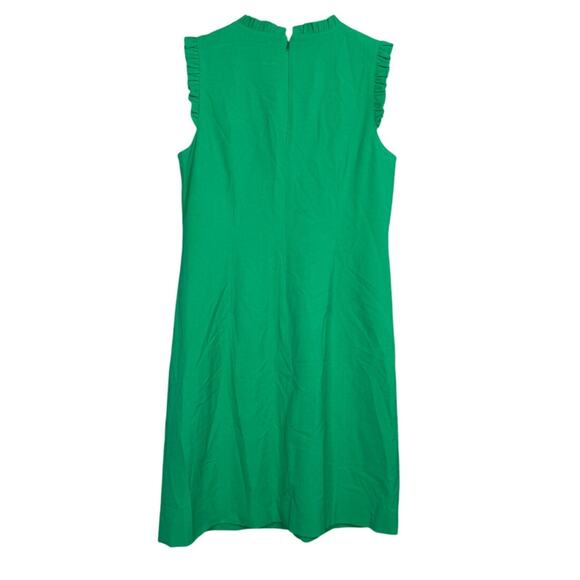 J. Crew Sleeveless Ruffle Neck Knee Length Sheath Dress 10 Modern Kelly Green - Picture 5 of 16